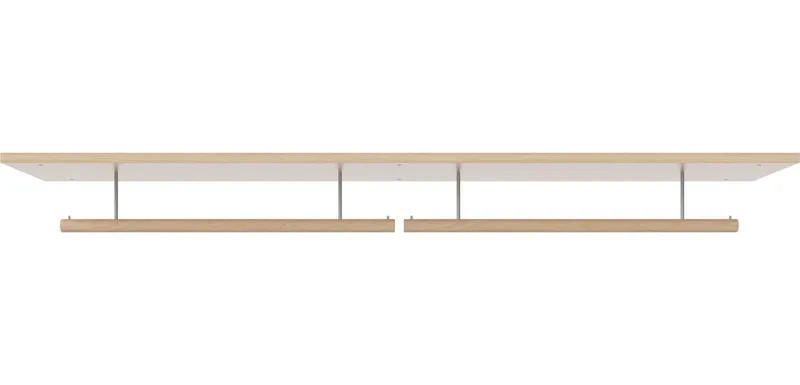 ROD Kleerhanger - dubbele module ROD von BOLIA in Witgepigmenteerd geolied eiken, fineer, Grijsgelakt staal – Produktfoto