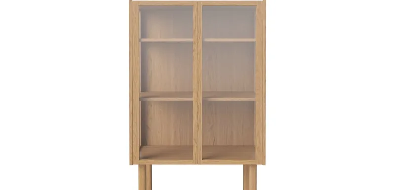Cana glazen hoge kast - 2 deuren Cana von BOLIA in Geolied eiken – Produktfoto