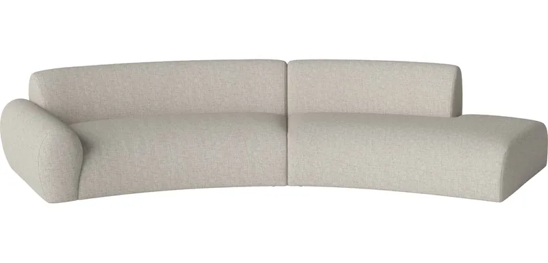 Núvol Curved 2 modules met hoek en open einde - rechts Núvol by BOLIA in Nantes – Soepel weefsel, Sand – product photo