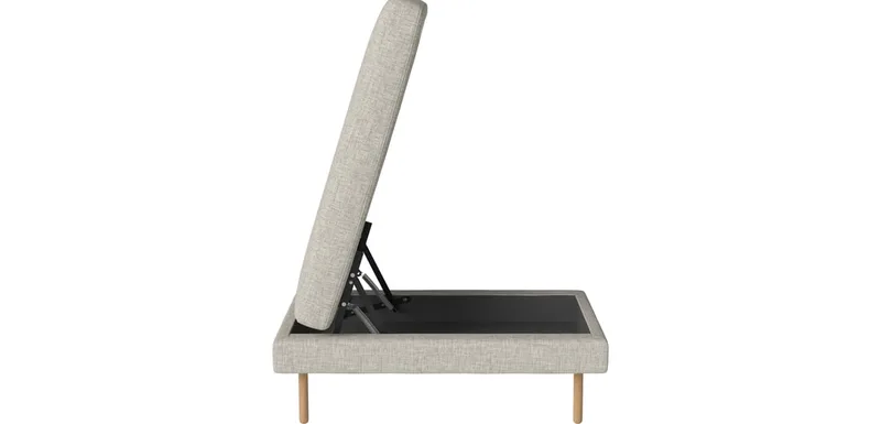Scandinavia Remix Poef 103 x 74 cm met berging Scandinavia Remix by BOLIA in Nantes – Soepel weefsel, Sand, 17 cm geolied eiken – product photo