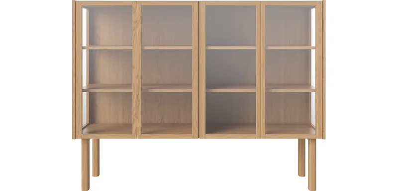 Cana glazen hoge kast - 4 deuren Cana von BOLIA in Geolied eiken – Produktfoto