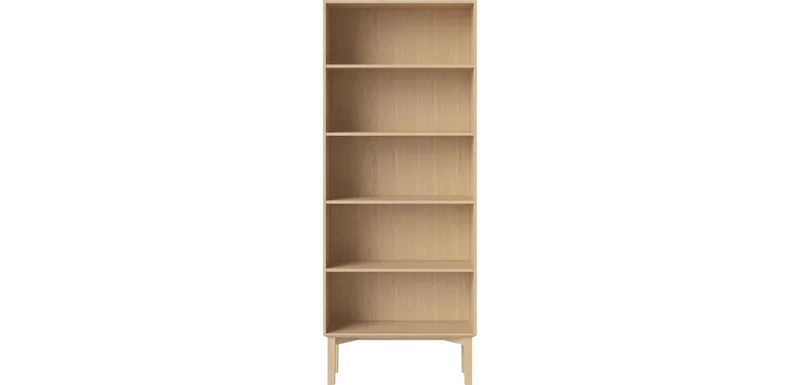 Silent Boekenkast Silent by BOLIA in Witgepigmenteerd geolied eiken, fineer, 200 × 80 cm – product photo