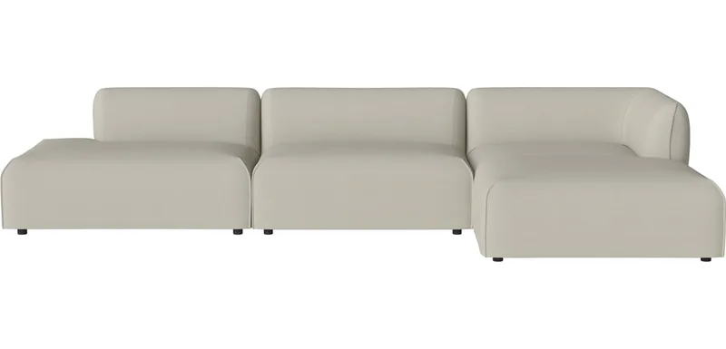 Arke tuinbank 3 modules met chaise longue 360 x 170 cm - rechts Arke Outdoor van BOLIA in Brezza – Stof voor buitenshuis, Sand – productfoto