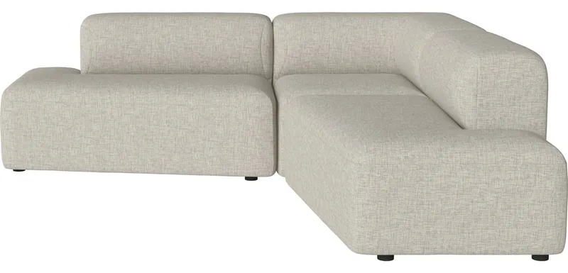 Angle 3 Modules m. chaise longue Angle von BOLIA in Nantes – Soepel weefsel, Sand – Produktfoto