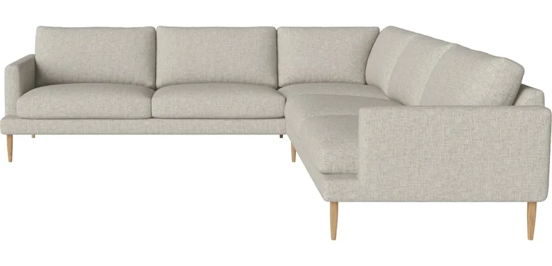 Veneda 6-zits hoekbank Veneda van BOLIA in Nantes – Soepel weefsel, Sand, Geolied eiken, Massief – productfoto