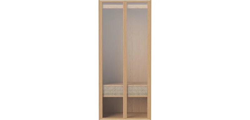 Cana Kledingkast - wandmontage Cana by BOLIA in 161 × 71 cm, Geolied eiken, Ophangstok – product photo
