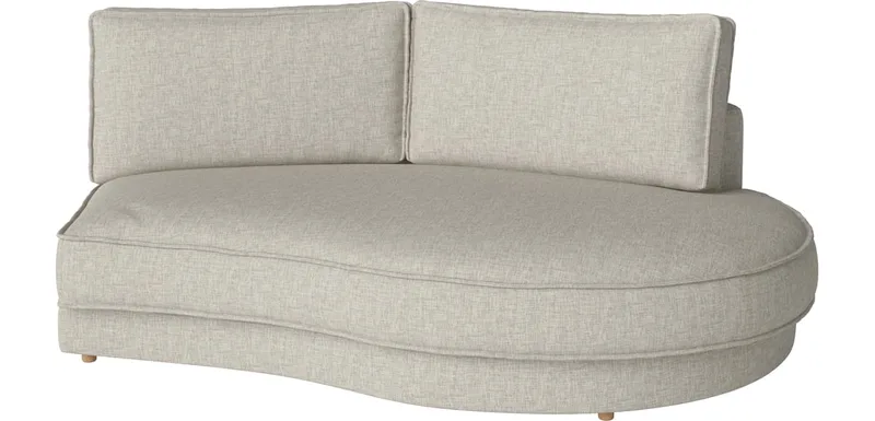 Noora Module – open-end afgerond rechts – 195 x 146/107 cm Noora by BOLIA in Nantes – Soepel weefsel, Sand, Geolied eiken, Massief – product photo