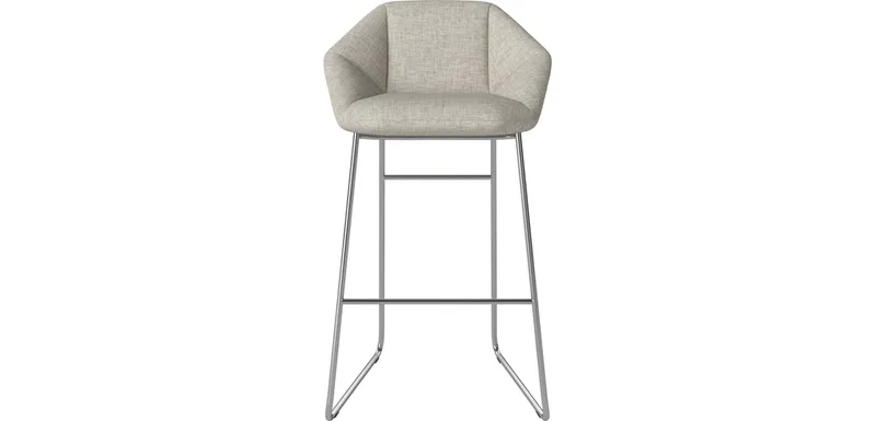 Kimono Barkruk Kimono by BOLIA in Nantes – Soepel weefsel, Sand, Verchroomd staal – product photo
