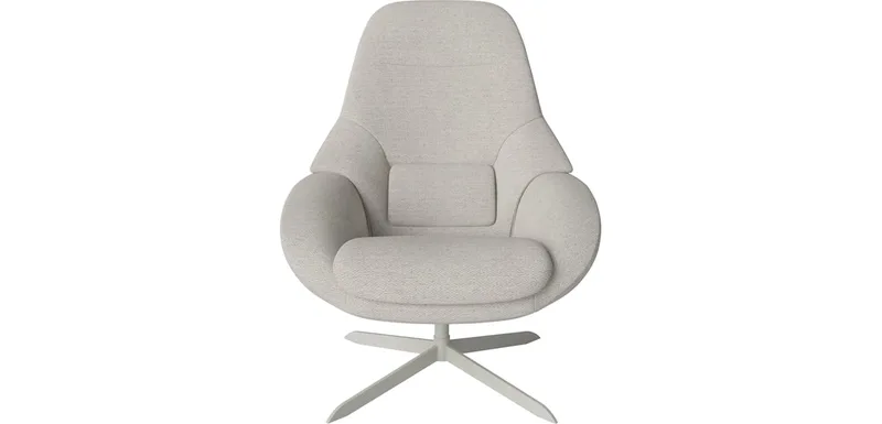 Saga Fauteuil Grand – Bijzondere Editie Saga van BOLIA in Memory – Bouclé en textuur, Grey white, Grijsgelakt staal – productfoto