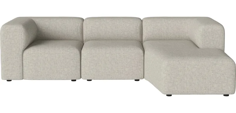 Angle 3 Modules met chaise longue - rechts Angle by BOLIA in Nantes – Soepel weefsel, Sand – product photo