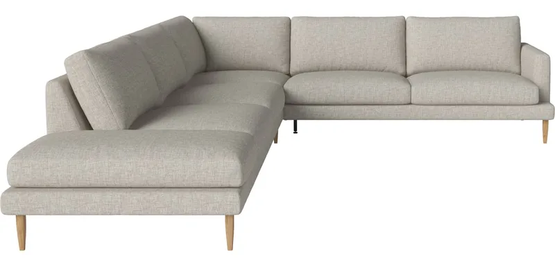 Veneda 6-zitshoekbank met open eind - links Veneda by BOLIA in Nantes – Soepel weefsel, Sand, Geolied eiken, Massief – product photo