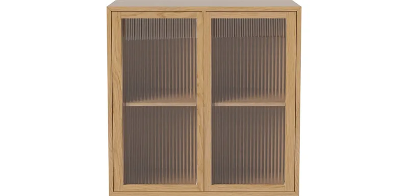 Case 2 x 2 m. 2 glazen deuren en 2 planken – 35 cm Case van BOLIA in Geolied eiken, fineer – sfeerfoto