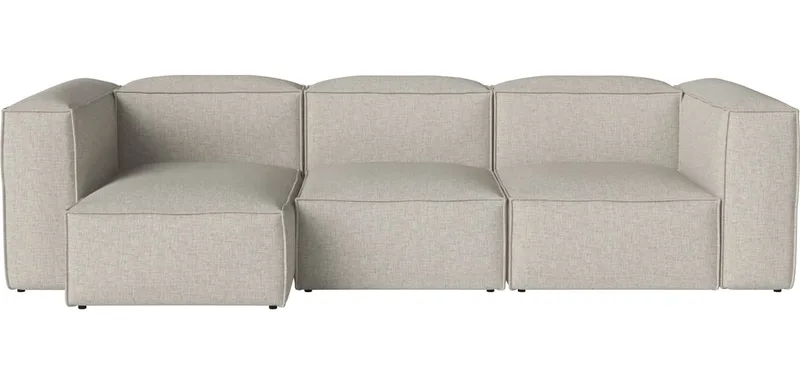 Cosima Nest 3 modules met kleine chaise longue - links Cosima von BOLIA in Nantes – Soepel weefsel, Sand – Produktfoto