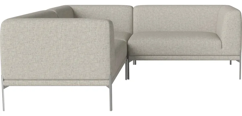 Caisa 5 pers. hoekbank (212x212) Caisa by BOLIA in Nantes – Soepel weefsel, Sand, Geborsteld staal – product photo