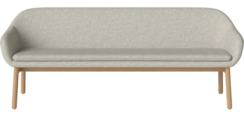 Dine 3-zits Eetkamerbank Dine by BOLIA in Nantes – Soepel weefsel, Sand, Geolied eiken, Massief – product photo