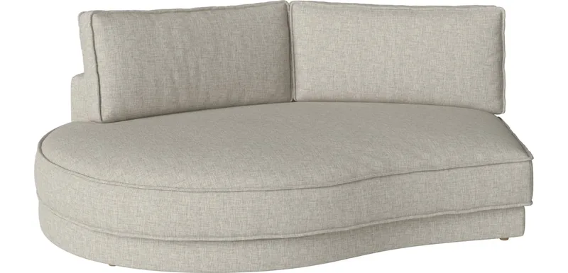 Noora Module – open-end afgerond links – 205 x 166/127 cm Noora by BOLIA in Nantes – Soepel weefsel, Sand, Geolied eiken, Massief – product photo