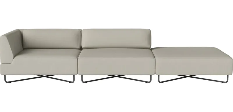 Orlando O2 tuinbank 3 modules met open eind - rechts - incl. kussens Orlando Outdoor O2 by BOLIA in Brezza – Stof voor buitenshuis, Sand – product photo