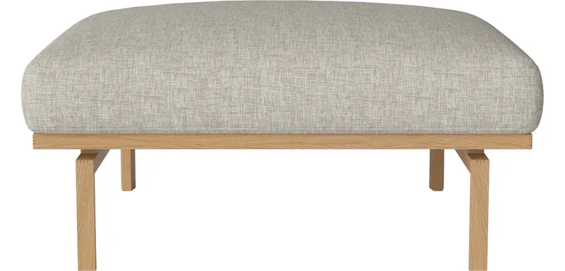 Elton Poef 100 x 75 cm Elton van BOLIA in Nantes – Soepel weefsel, Sand, Geolied eiken, Massief – productfoto