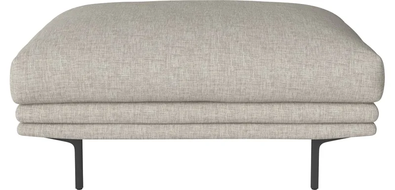 Lomi poef 103 x 70 cm Lomi by BOLIA in Nantes – Soepel weefsel, Sand, Zwartgelakt staal – product photo