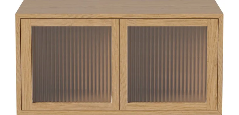 Case 1 x 2 m. 2 glazen deuren – 28 cm Case by BOLIA in Geolied eiken, fineer – interior photo