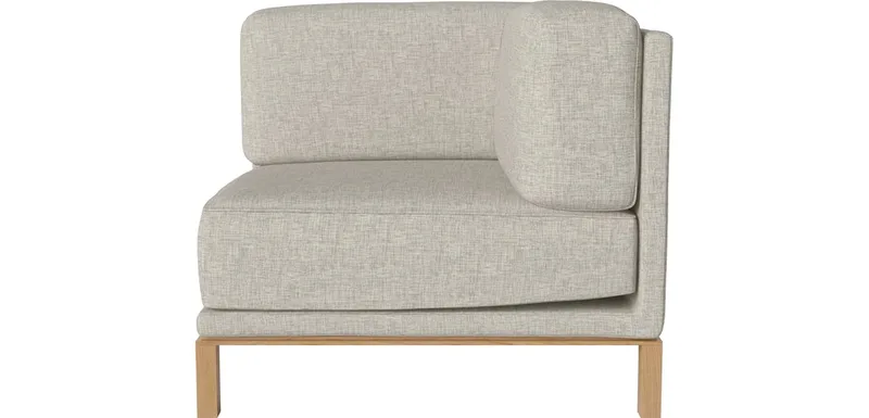 Cosy combi hoekmodule rechts Cosy van BOLIA in Nantes – Soepel weefsel, Sand, Geolied eiken, Massief – productfoto