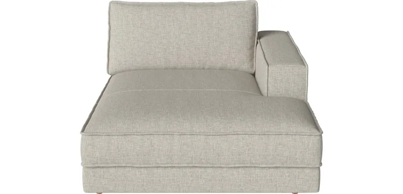 Noora Module m. chaise longue rechts 125 x 190/127 cm Noora by BOLIA in Nantes – Soepel weefsel, Sand, Geolied eiken, Massief – product photo