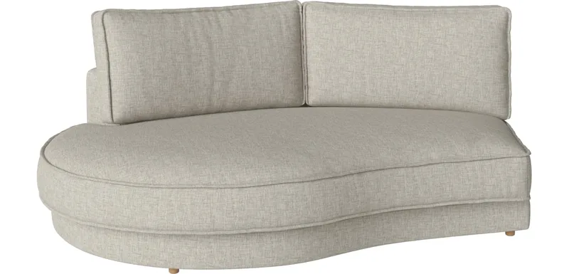 Noora Module – open-end afgerond links – 195 x 146/107 cm Noora van BOLIA in Nantes – Soepel weefsel, Sand, Geolied eiken, Massief – productfoto