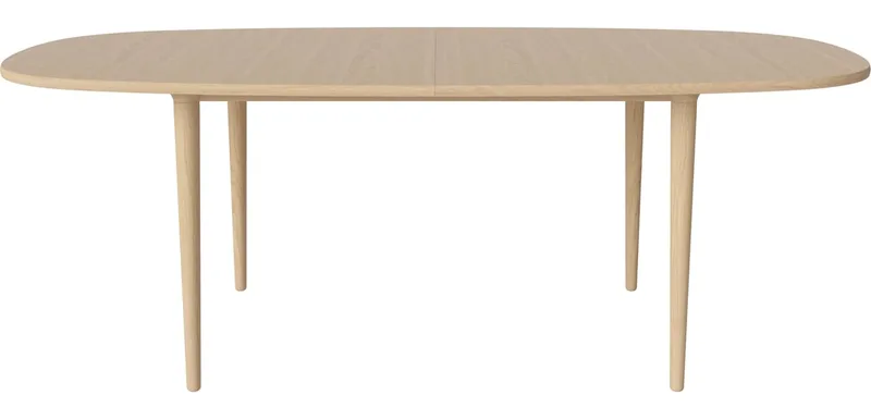 Yacht Eettafel 210 cm Yacht by BOLIA in Witgepigmenteerd geolied eiken, fineer, Witgepigmenteerd geolied eiken, Massief, Kegelvormige poten – product photo