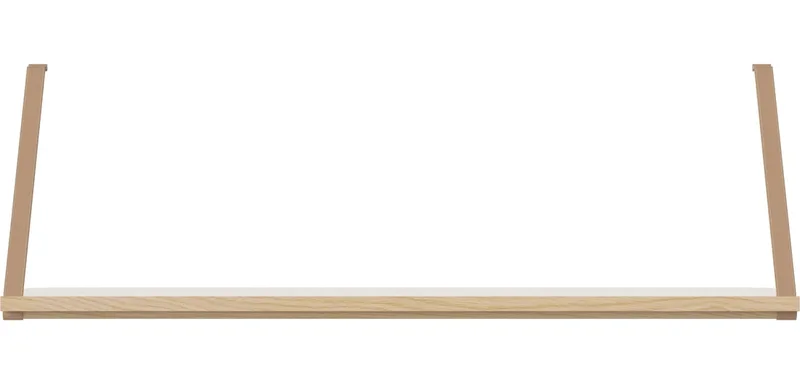 Strap plank diep moduul - 1 pc Strap by BOLIA in Witgepigmenteerd geolied eiken, Massief, Cognac leer – product photo