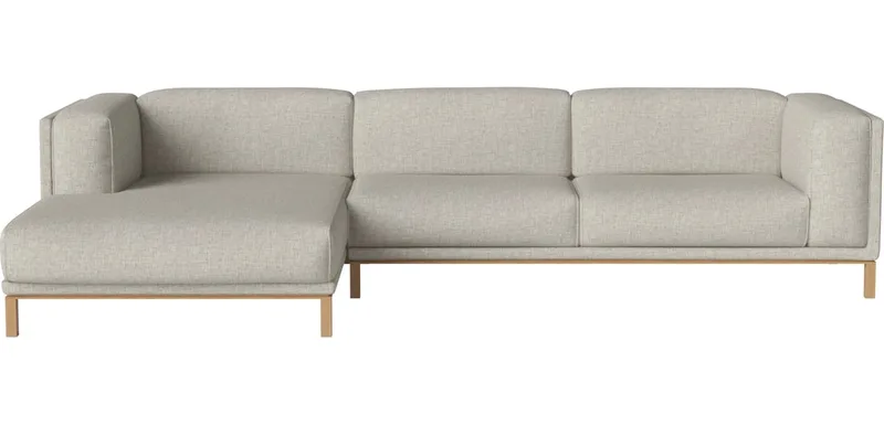 Cosy 3-zitsbank m. chaise longue - links Cosy van BOLIA in Nantes – Soepel weefsel, Sand, Geolied eiken, Massief – productfoto