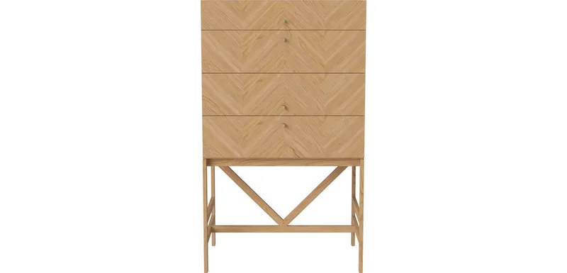 Luxe – 4 lades Luxe de BOLIA en Geolied eiken, fineer – photo du produit
