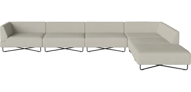 Orlando O2 tuinbank 6 modules met open eind - rechts Orlando Outdoor O2 van BOLIA in Brezza – Stof voor buitenshuis, Sand – productfoto