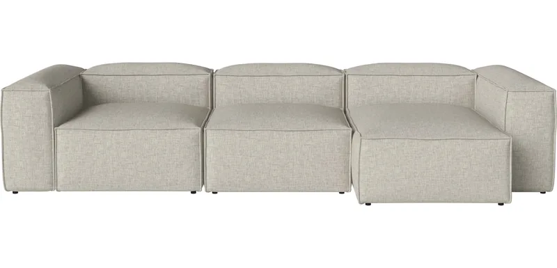 Cosima 3 Modules diepte 120 cm m. chaise longue - rechts Cosima van BOLIA in Nantes – Soepel weefsel, Sand – productfoto