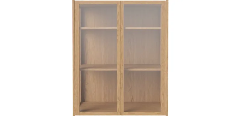 Cana glazen hoge kast - 2 deuren - wandmontage Cana van BOLIA in Geolied eiken – productfoto