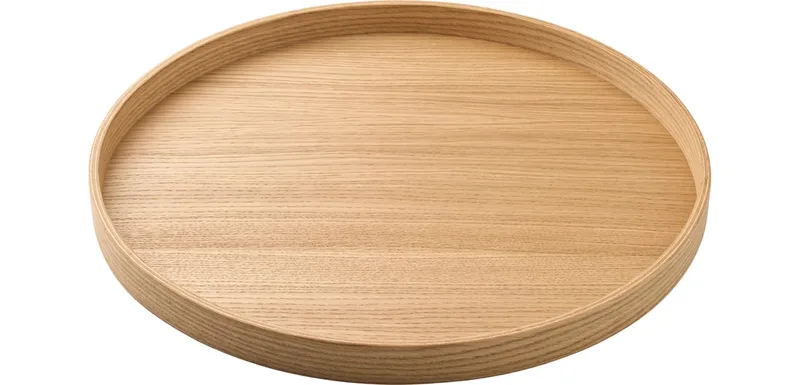 Rigato dienblad - round Rigato van BOLIA in Geolied eiken, fineer, Ø41 cm – productfoto