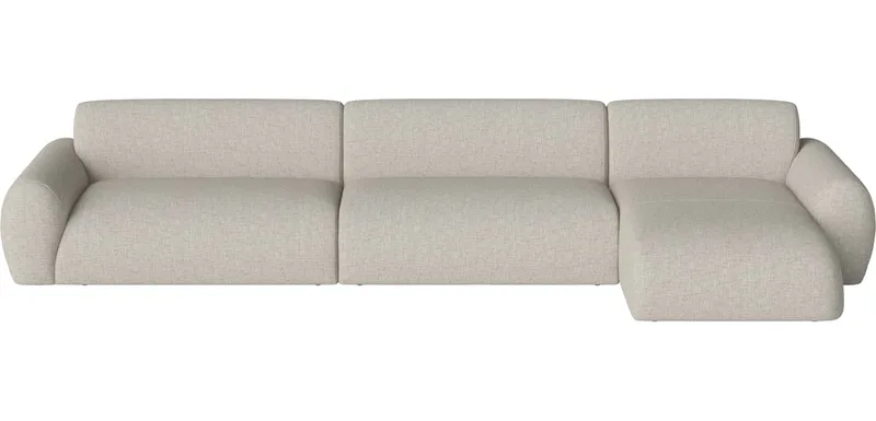 Núvol 3 Modules met grote hoek en chaise longue – rechts Núvol by BOLIA in Nantes – Soepel weefsel, Sand – product photo