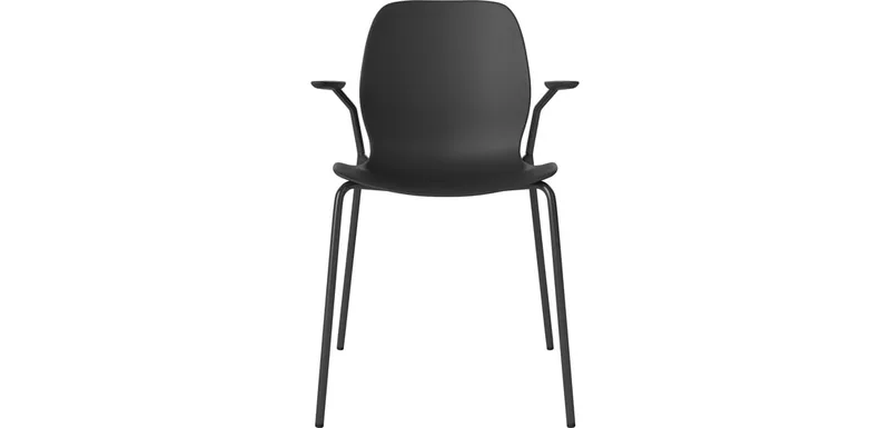 Seed Stoel met Open Armleuningen & Metalen Frame Seed by BOLIA in Zwart, Zwartgelakt staal – product photo