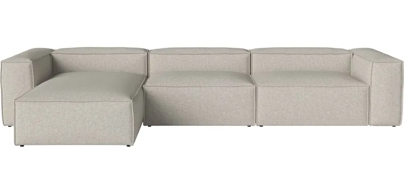 Cosima slaapbank met chaise longue diepte 100 cm - links Cosima von BOLIA in Nantes – Soepel weefsel, Sand – Produktfoto