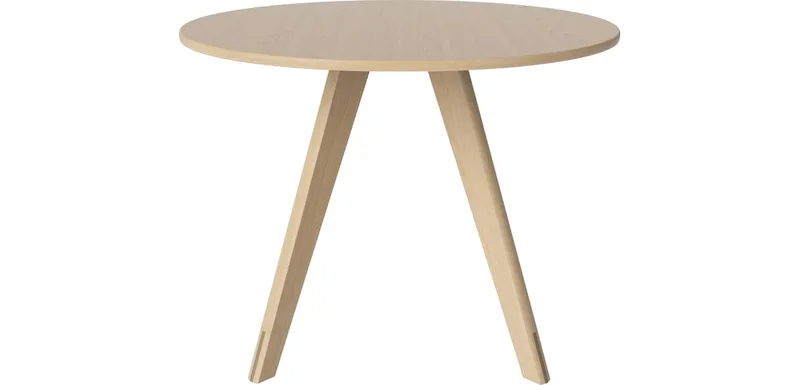 Soft Mood Eettafel Ø100 cm Soft Mood van BOLIA in Witgepigmenteerd geolied eiken, fineer, Witgepigmenteerd geolied eiken, Massief – productfoto