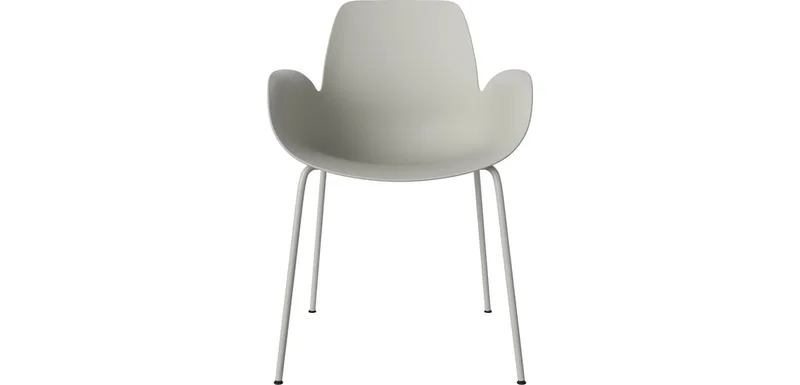 Seed tuinstoel met armleuning Seed Outdoor de BOLIA en Grijs polypropyleen, Grijsgelakt roestvrij staal – photo du produit