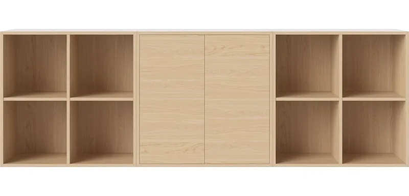 Case Boekenkastcombinatie 05 Case von BOLIA in Witgepigmenteerd geolied eiken, fineer – Ambientefoto