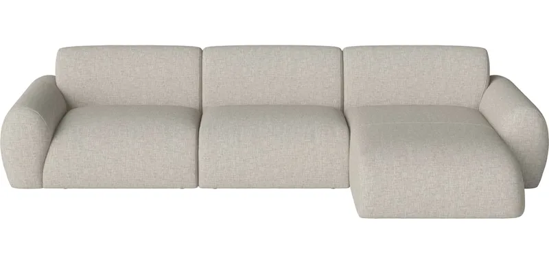 Núvol 3 Modules met kleine hoek en chaise longue – rechts Núvol van BOLIA in Nantes – Soepel weefsel, Sand – productfoto