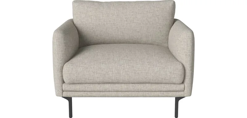 Lomi fauteuil Lomi by BOLIA in Nantes – Soepel weefsel, Sand, Zwartgelakt staal – product photo