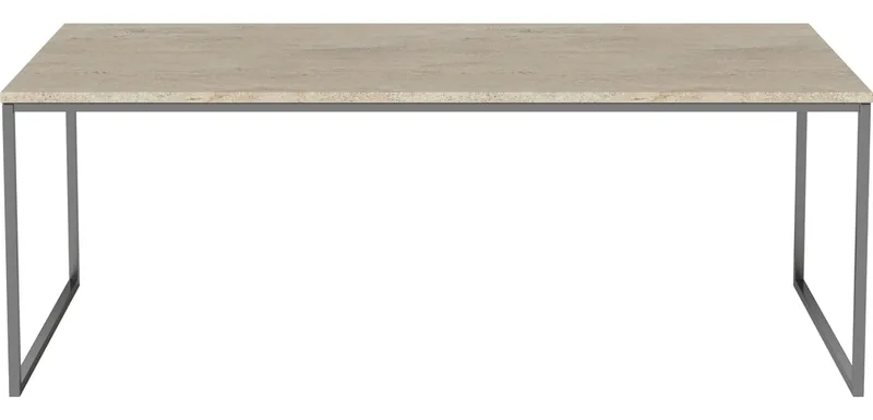 Como Salontafel 120 x 60 cm Como van BOLIA in Zandkleurig Travertine, Roestvrij staal, 42 cm – productfoto