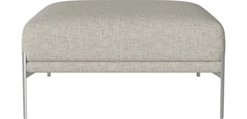 Caisa pouf - klein Caisa by BOLIA in Nantes – Soepel weefsel, Sand, Geborsteld staal – product photo