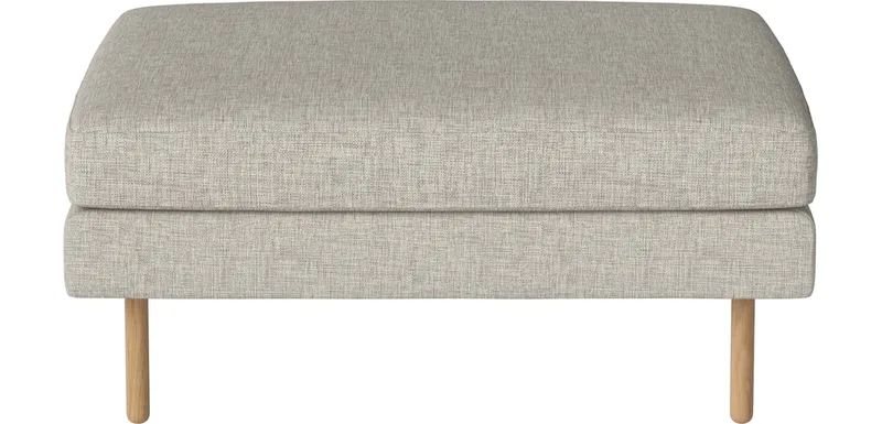 Scandinavia Remix poef 93 x 74 cm Scandinavia Remix by BOLIA in Nantes – Soepel weefsel, Sand, 17 cm geolied eiken – product photo