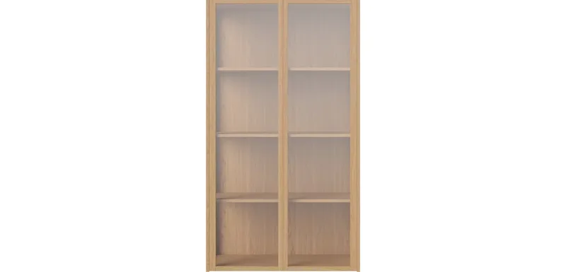 Cana glazen kast - wandmontage Cana by BOLIA in Geolied eiken, 144 × 81 cm – product photo