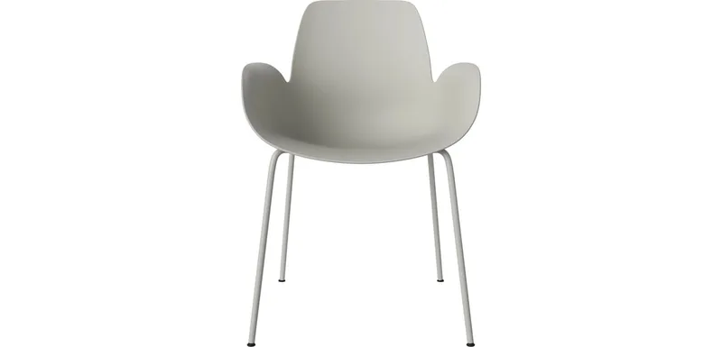 Seed Stoel met Armleuningen & Metalen Poten Seed by BOLIA in Grijs polypropyleen, Grijsgelakt staal – product photo