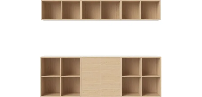 Case Boekenkastcombinatie 13 Case by BOLIA in Witgepigmenteerd geolied eiken, fineer – interior photo
