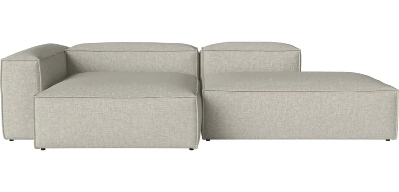 Cosima 2 Modules diepte 120 cm m. grote chaise longue - links - en open uiteinde - rechts Cosima von BOLIA in Nantes – Soepel weefsel, Sand – Produktfoto